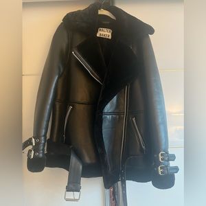 Walter baker leather shearling coat